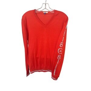 Men's Cerruti 1881 V-neck sweater arm logo detailing cotton Made In Italy size L